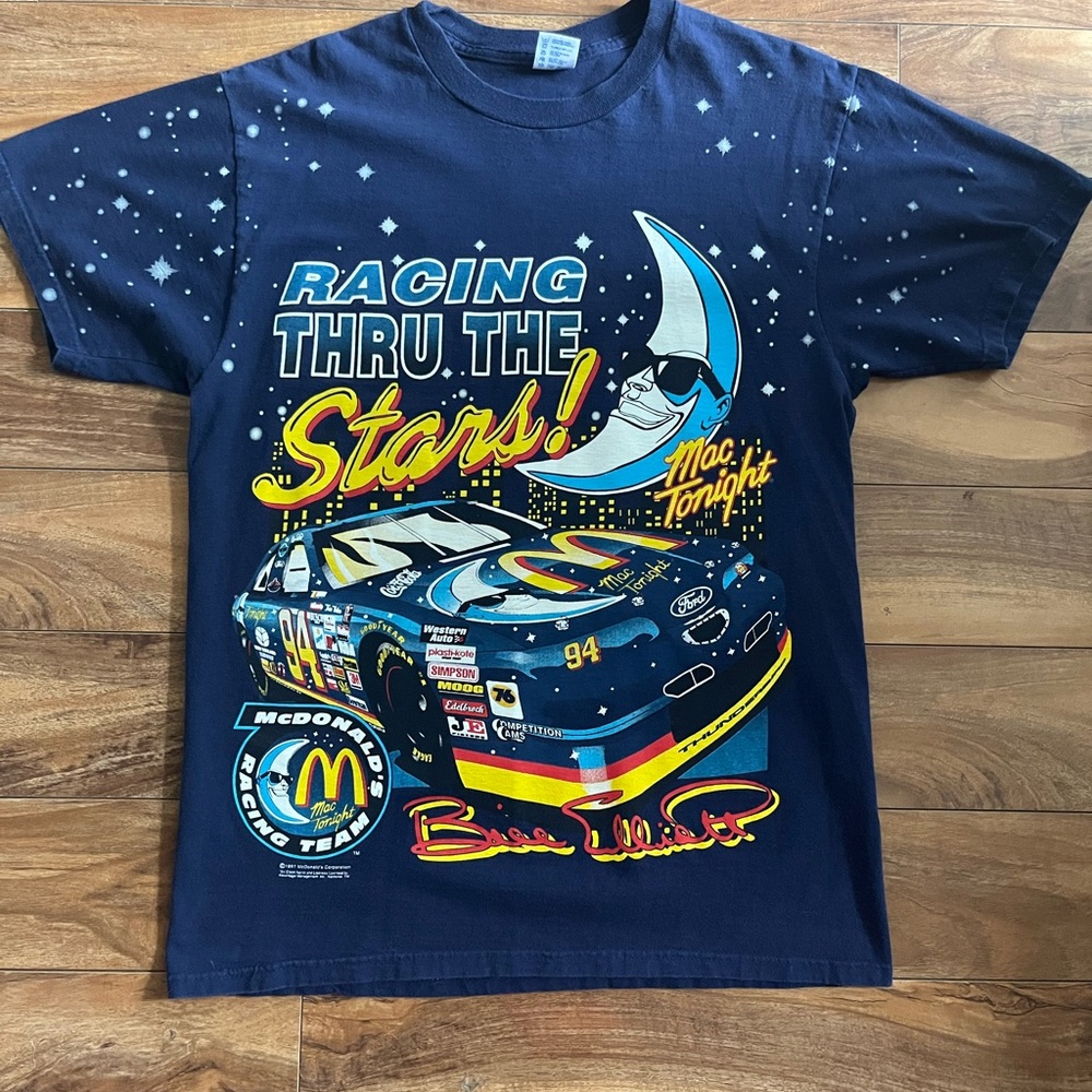Vintage 🔥Rare 🌃🌟Bill Elliott Mac 🌙Tonight AOP T-shirt